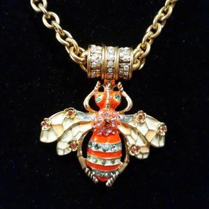 Kirks Folly Beautiful Goldtone Enameled Hornet Bee18" Necklace